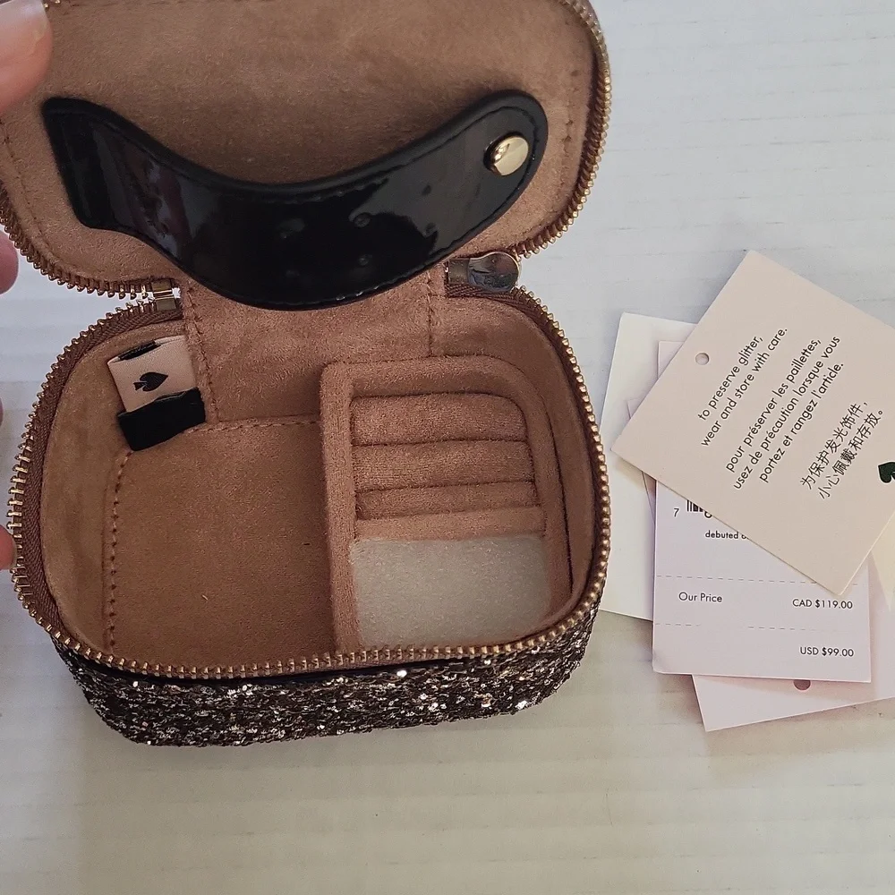 NWT Kate Spade Odette Glitter‎ Jewelry Holder Rock Glitter